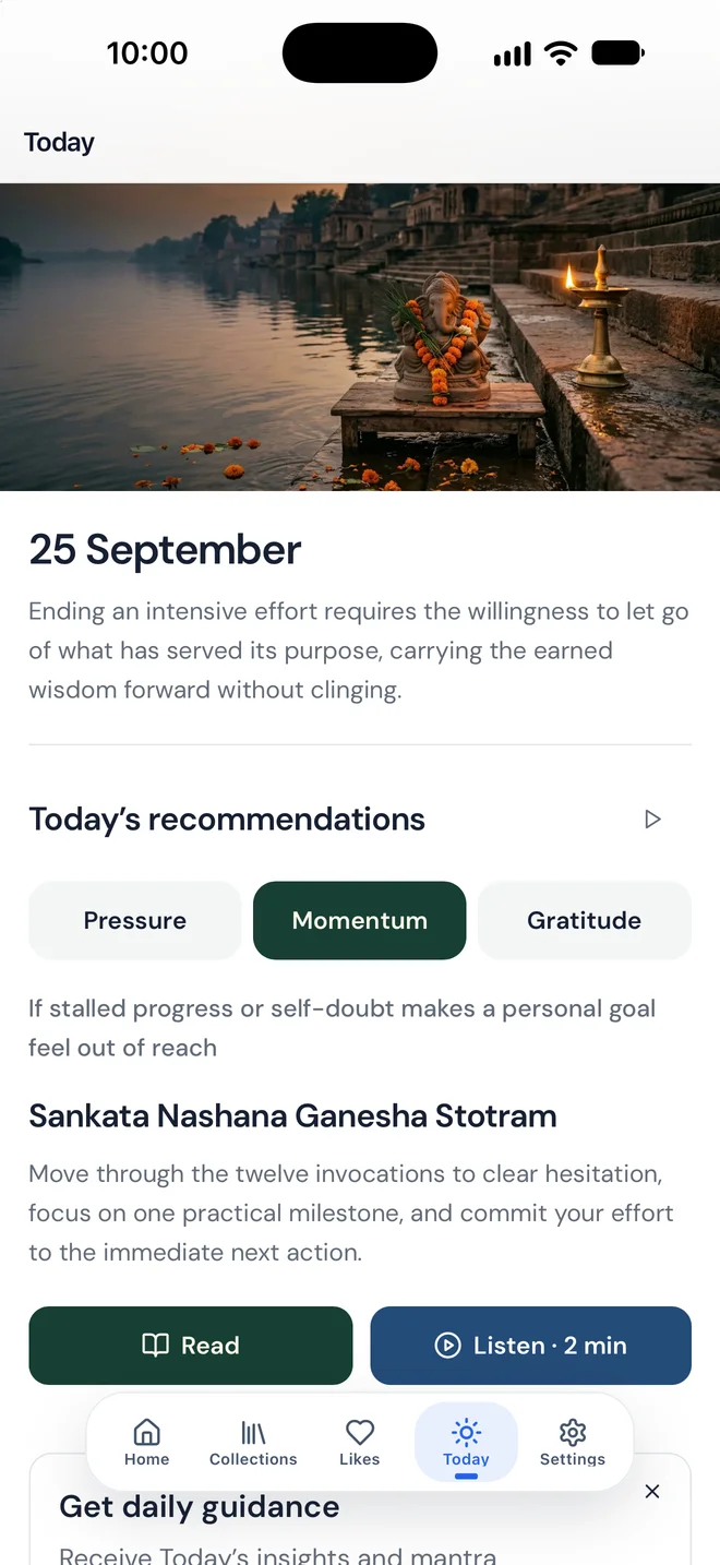 Arise Today with Pressure, Momentum, and Gratitude picks and Read or Listen actions